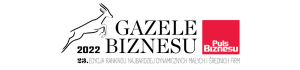 Baner z informacją o wyróżnieniu czasopisma gazele biznesu